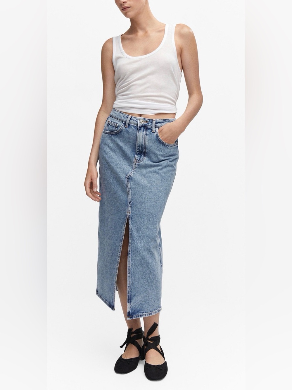 Mango Women's Denim Skirt